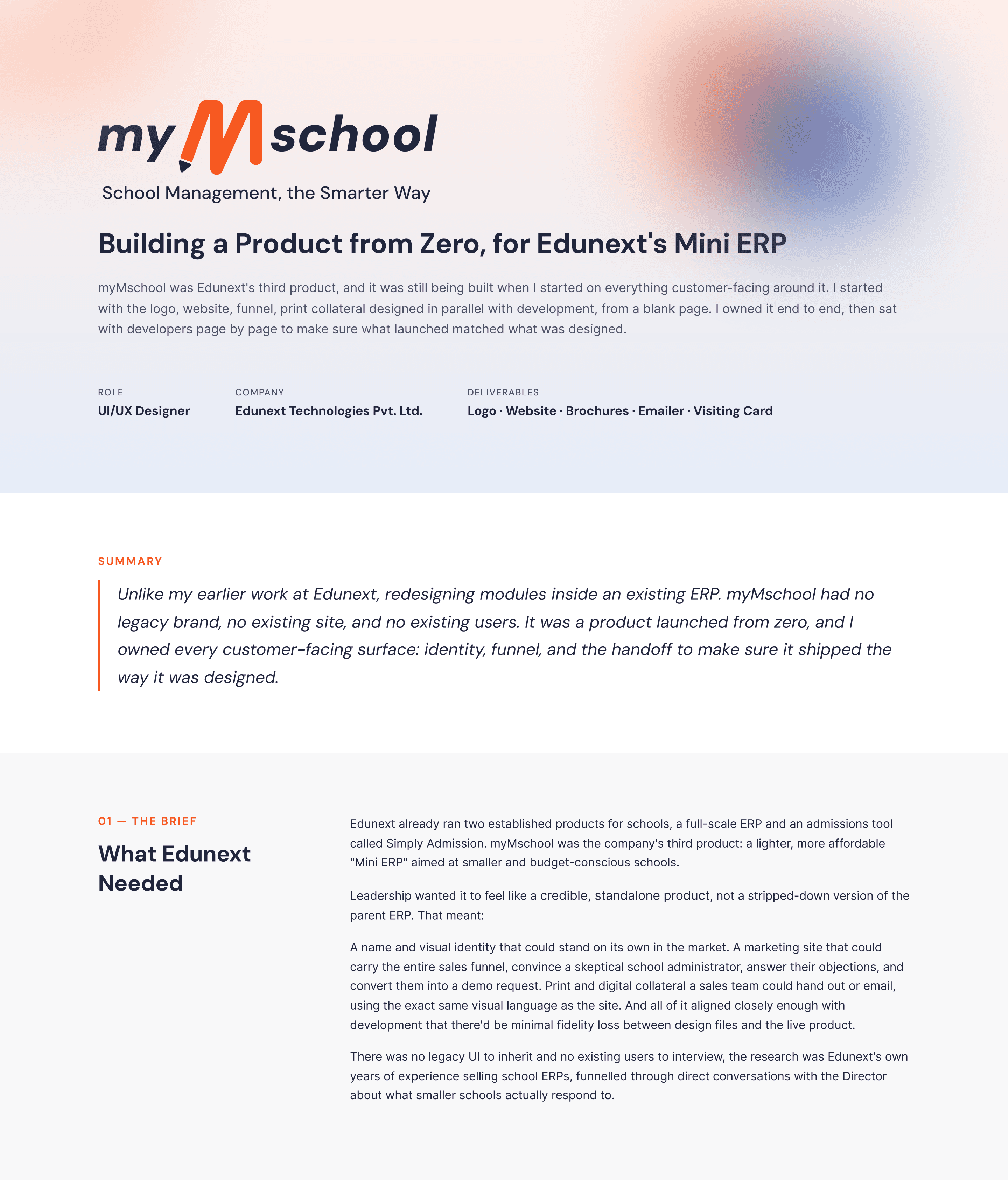 myMschool overview and design system