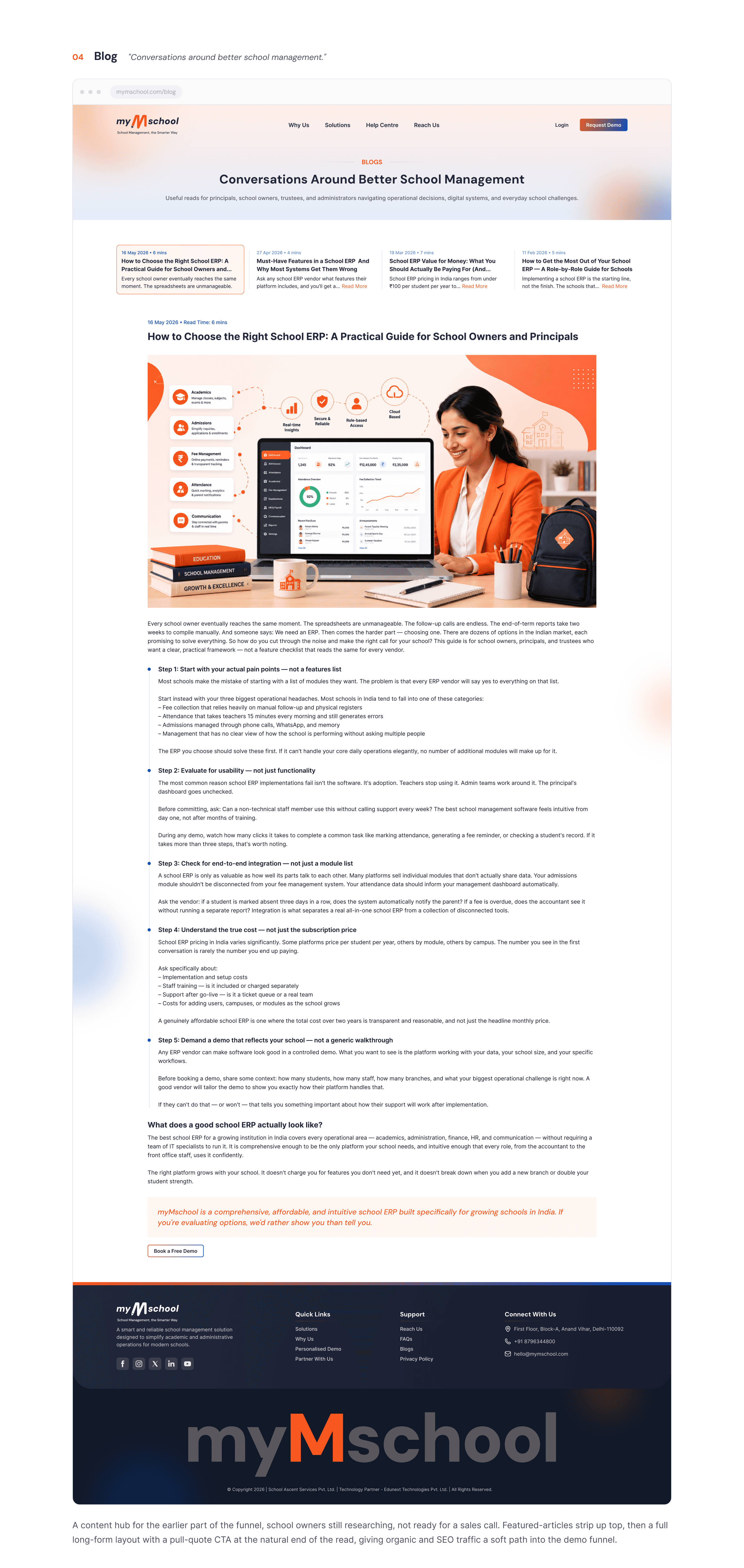 myMschool visual details and conclusions